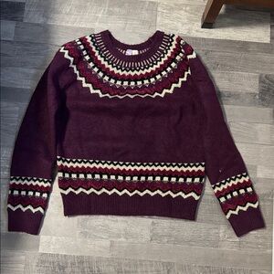 Alya Purple and White Patterned Sweater